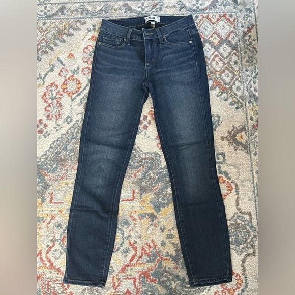 Paige Verdugo Crop Skinny Jeans Dark Wash Size 24 - Picture 2 of 5